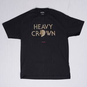 Adapt x Monark Heavy Crown Tee Mens L Black Gold Lion Karmaloop Elite NWOT